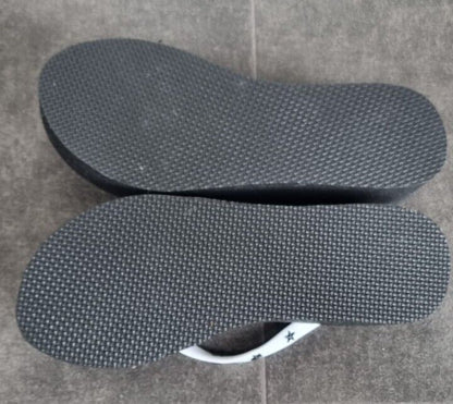 New, Unworn Armani Jeans Women's Black Wedged Flip Flops Size 6