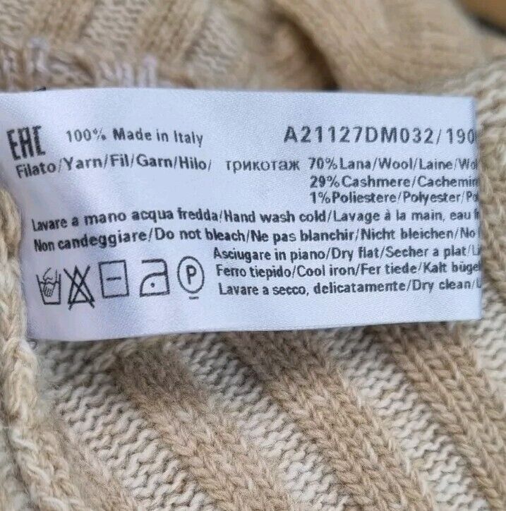 Lorena Antoniazzi Women's Oat Wool Cashmere Mix Pullover Jumper Size 46