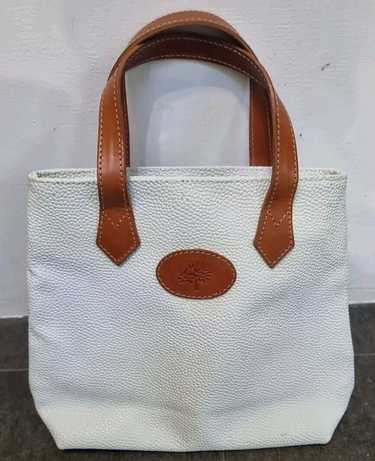 Mulberry Women's Logo Cream/ Brown Small Handbag