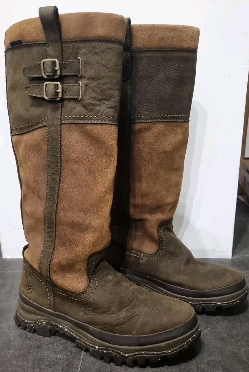 Ariat Women's Brown Suede Leather Knee High Medium Riding Boots Equestrian 6.5