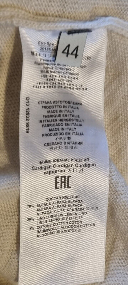 BNWT Etro Women's Ivory Long Knit Alpaca Mix Cardigan With Gorgeous Logo Design