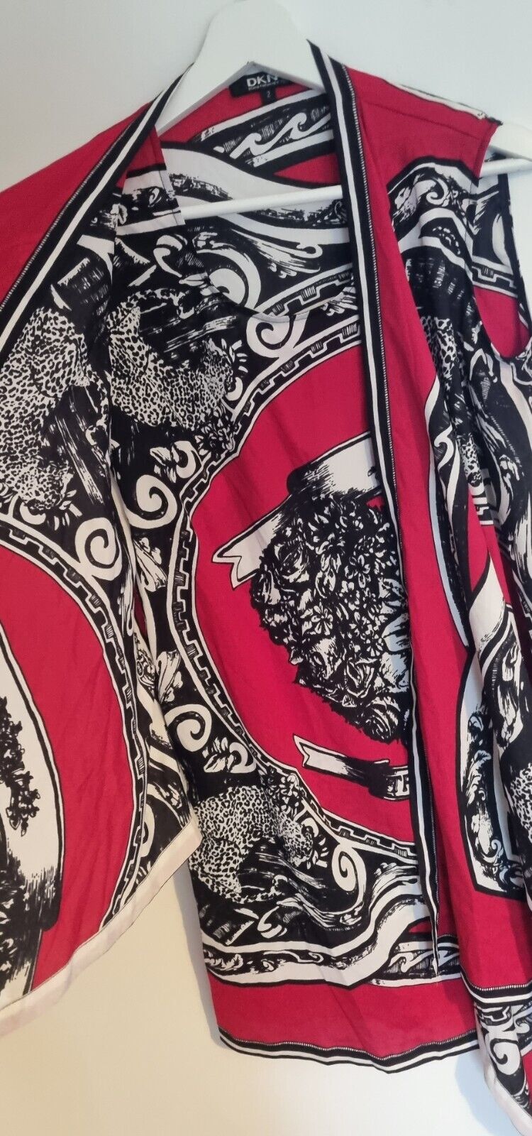 DKNY Donna Karan Women's 100% Silk Kaftan Layered Top Size 2