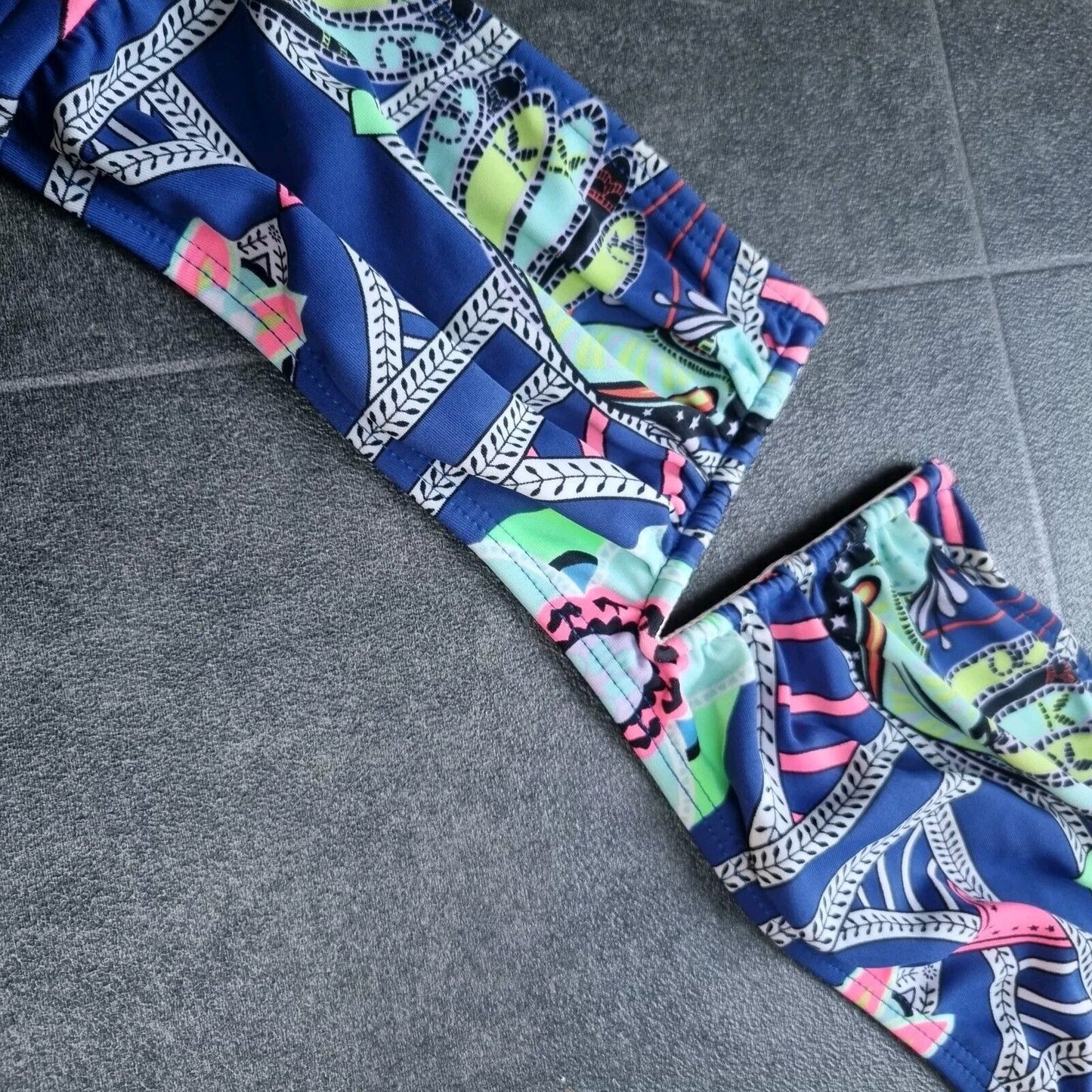 Mara Hoffman Women's 2 Piece Blue Multicoloured  Detachable Strap Bikini Size XS