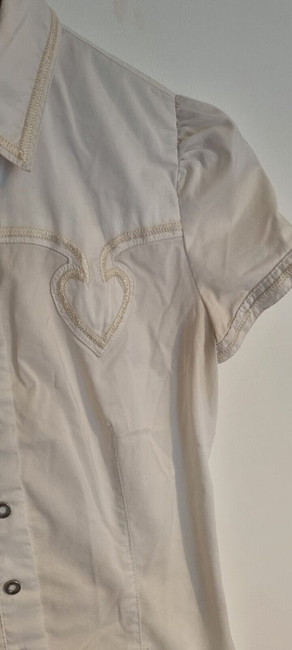 Moschino Jeans Women's Ivory Fitted Blouse Size 42