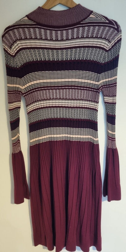 Max And Co Women's Burgandy Knitted Dress Size L