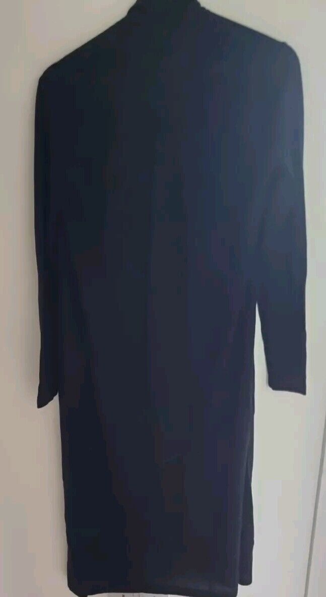 TSE Women's Black 100% Cashmere Fine Knit Longline Cardigan Housecoat Size XS