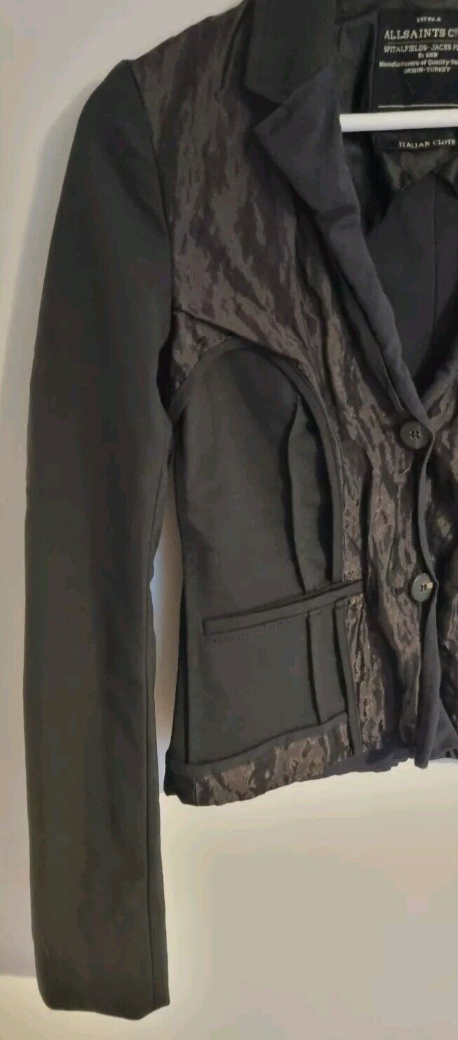 All Saints Women's Black Two Tier Jacket, Blazer Size 6