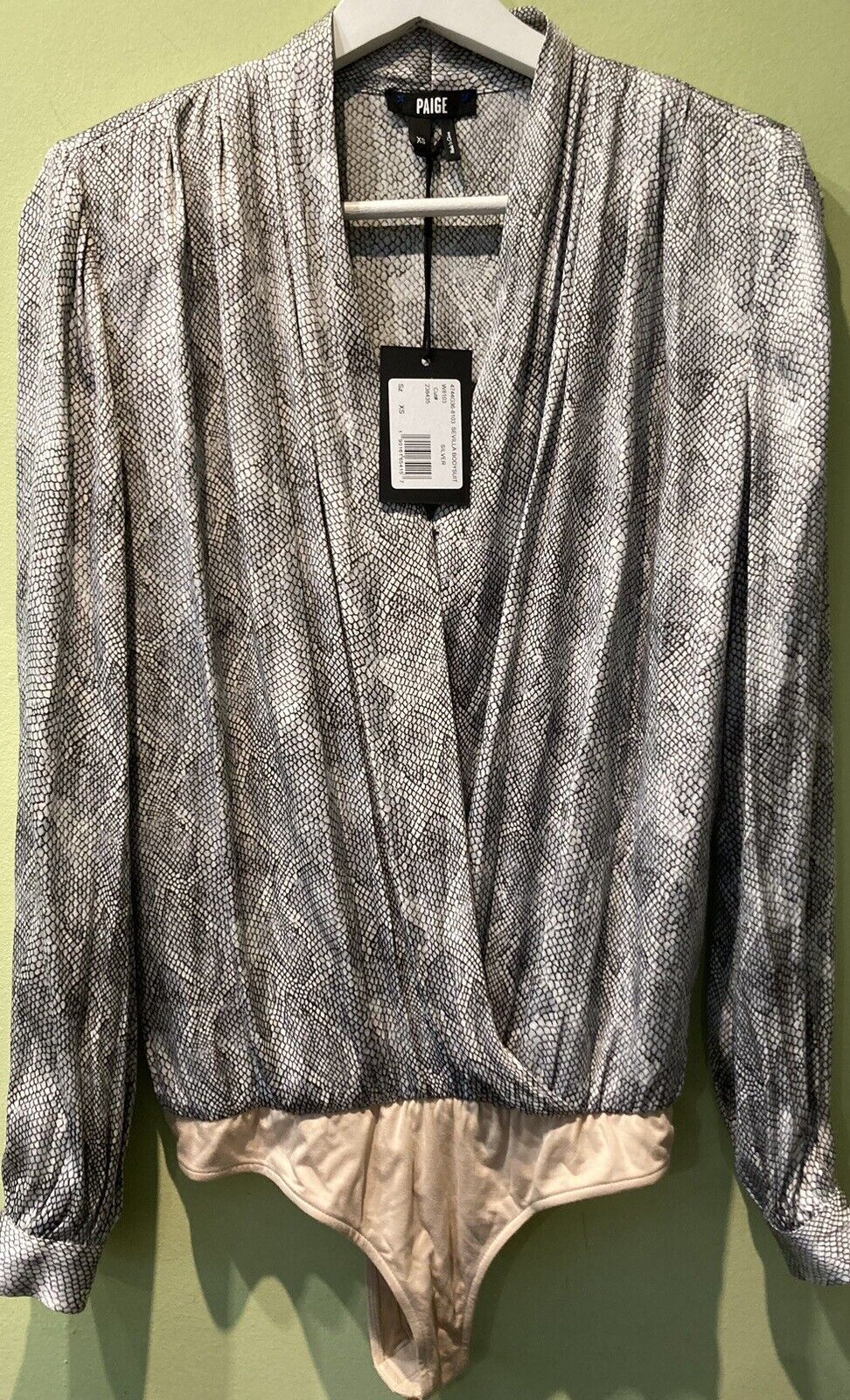 Gorgeous Paige Sevilla Women's Bodysuit Silver XS BNWT