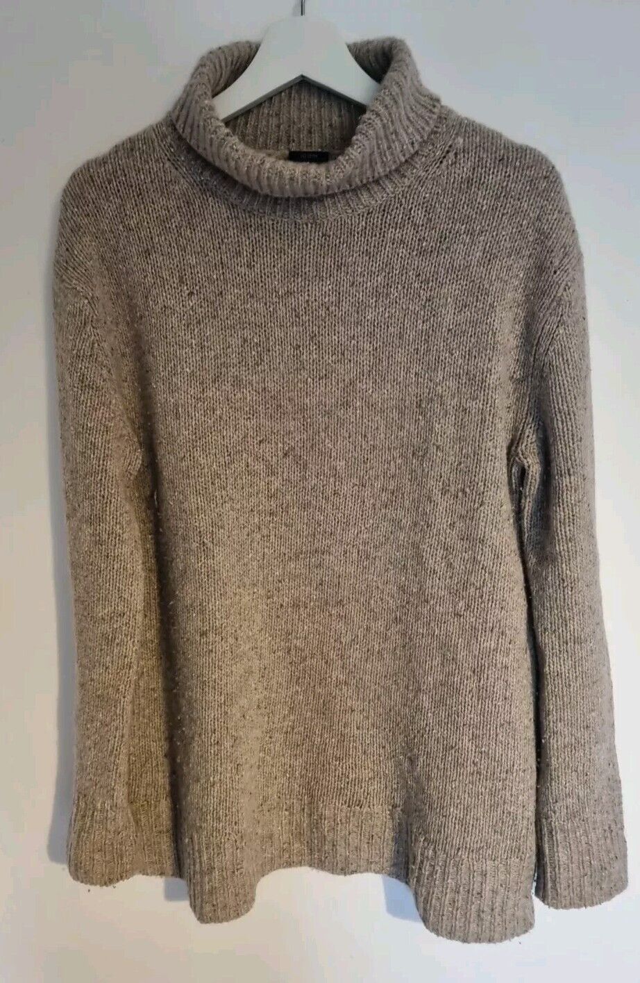 Joseph Women's Dark Beige Rollneck 80% Lambswool Pullover Jumper Size Large