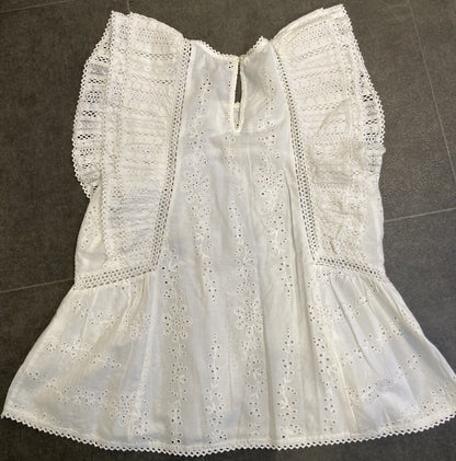 SEA Women's Cotton, Broiderie Anglaise Blouse Size XS