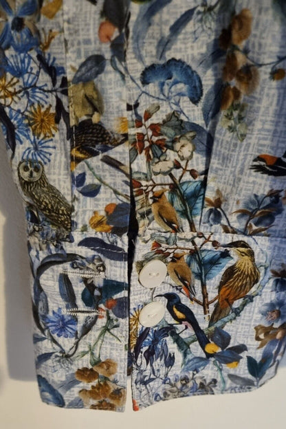 B M Company Women's Bird Print Cotton Blouse Size 18
