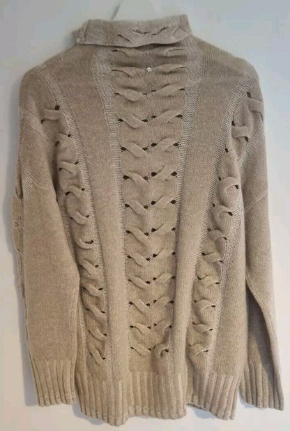 Lorena Antoniazzi Women's Oat Wool Cashmere Mix Pullover Jumper Size 46