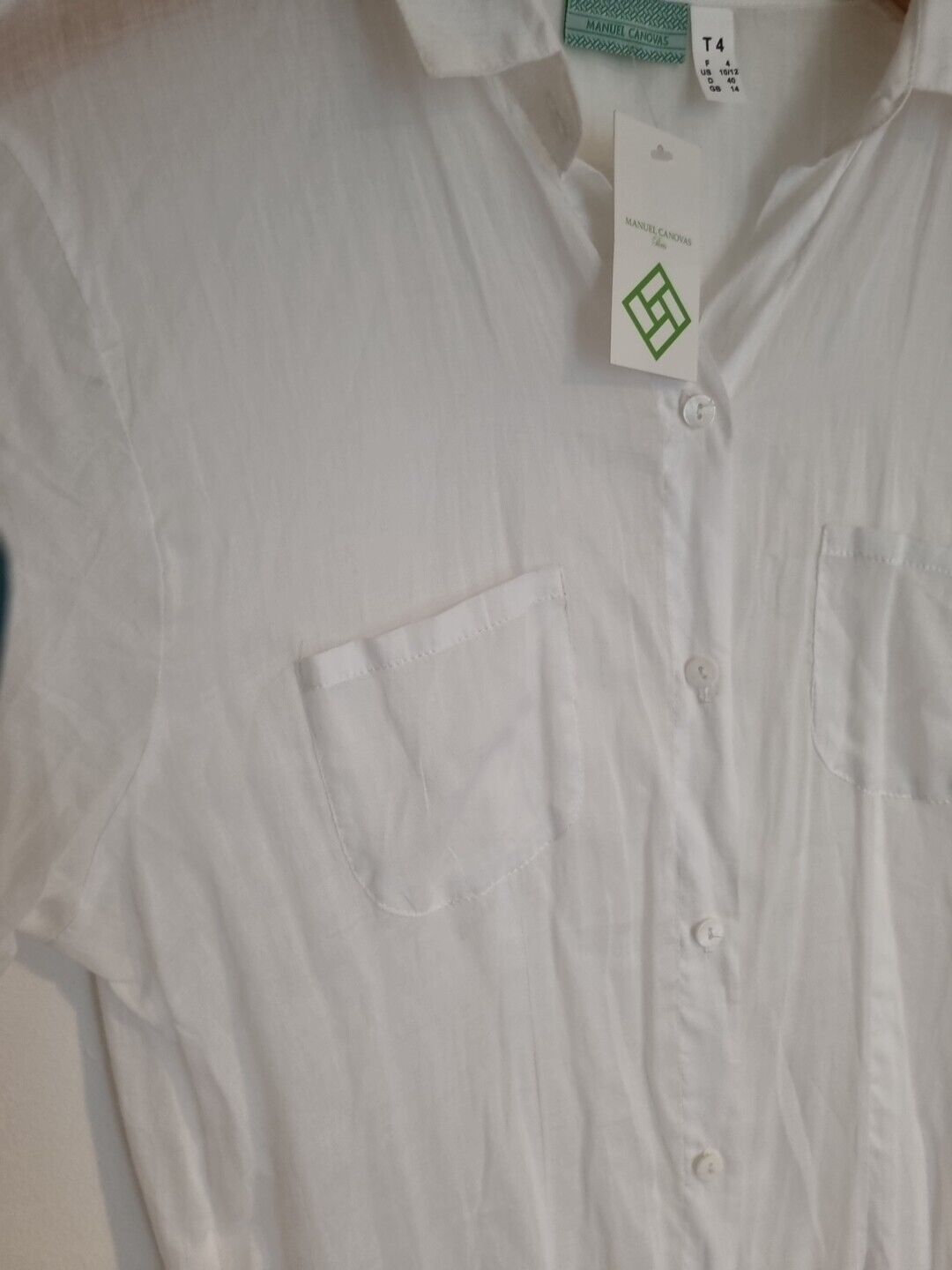 BNWT Manuel Canovas 100% Cotton Women's Kaftan Beach Buttoned Cover Up Size 14