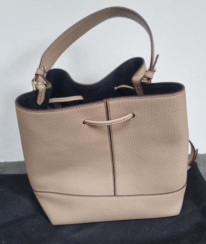 Strathberry Women's Oat Colour Leather Handbag With Gold Colour Trim