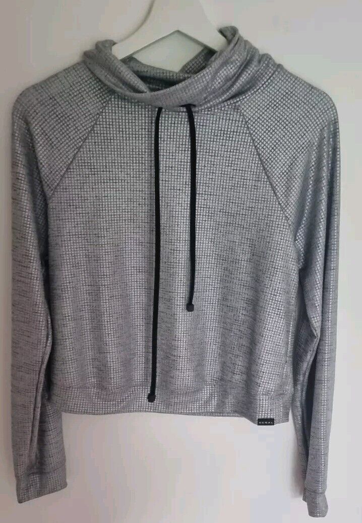 Koral Women's Silver Metallic Activewear Top Size XS