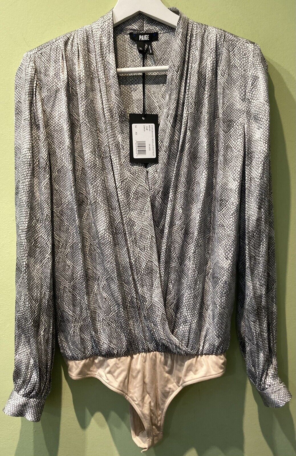 Gorgeous Paige Sevilla Women's Bodysuit Silver XS BNWT