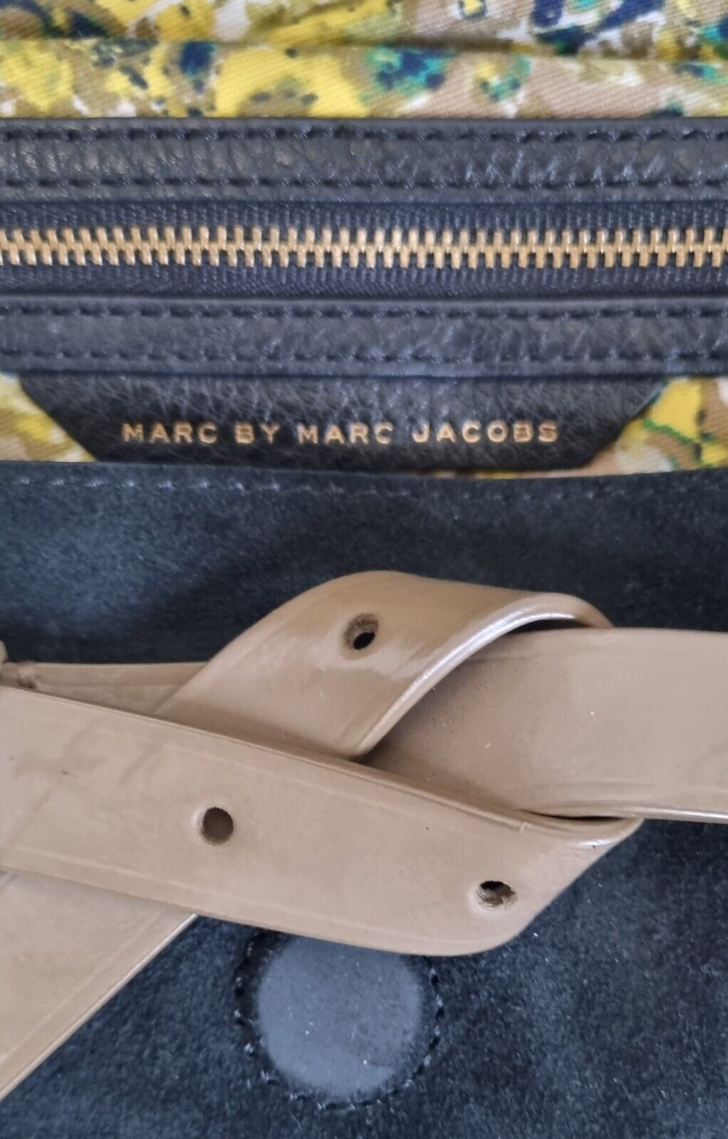 Marc Jacobs Women's Leather And Suede Black Clutch Handbag With Dust Bag