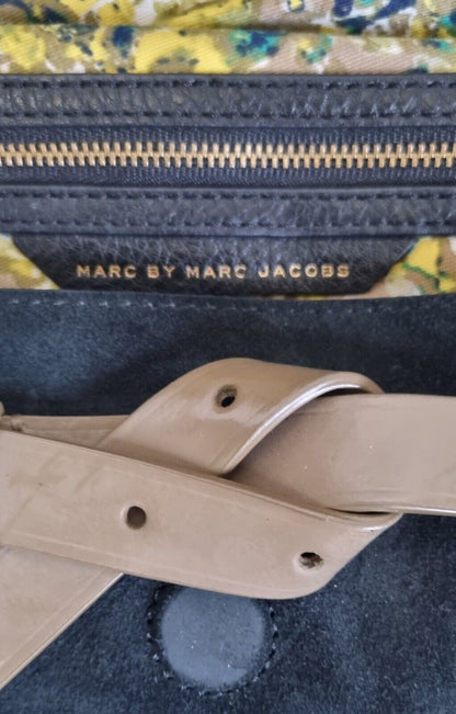Marc Jacobs Women's Leather And Suede Black Clutch Handbag With Dust Bag