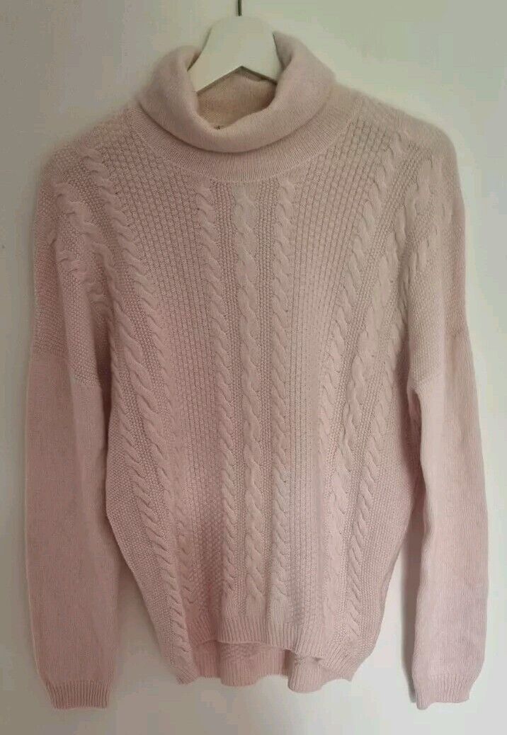 Peserico Made In Italy Wool, Silk, Cashmere Mix Women's Baby Pink Jumper 44
