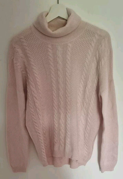 Peserico Made In Italy Wool, Silk, Cashmere Mix Women's Baby Pink Jumper 44