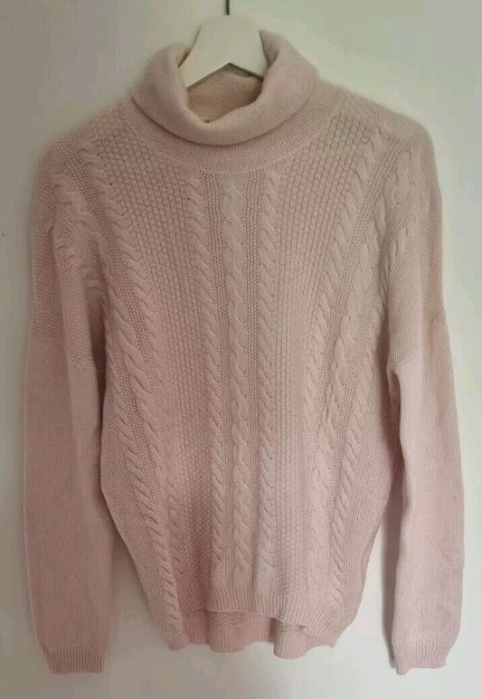 Peserico Made In Italy Wool, Silk, Cashmere Mix Women's Baby Pink Jumper 44