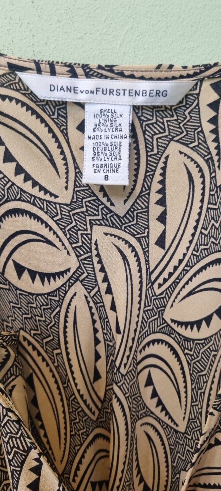 Diane Von Furstenberg Ladies Brown Aztec Silk Slip