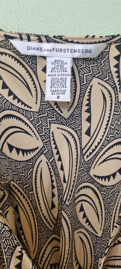 Diane Von Furstenberg Ladies Brown Aztec Silk Slip