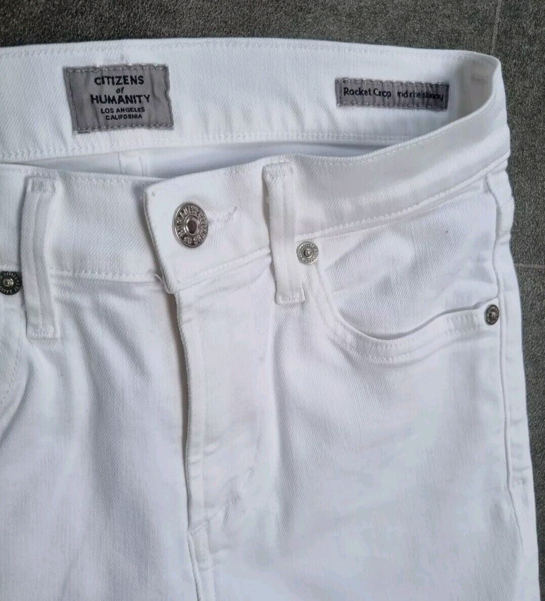 Citizens Of Humanity Women's Rocket Crop Mid Rise Skinny White Jeans Size 23