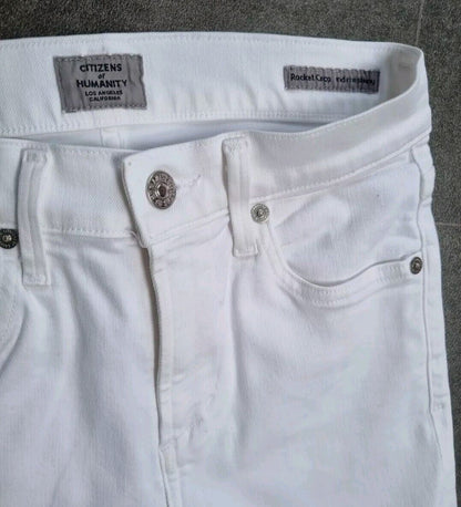 Citizens Of Humanity Women's Rocket Crop Mid Rise Skinny White Jeans Size 23