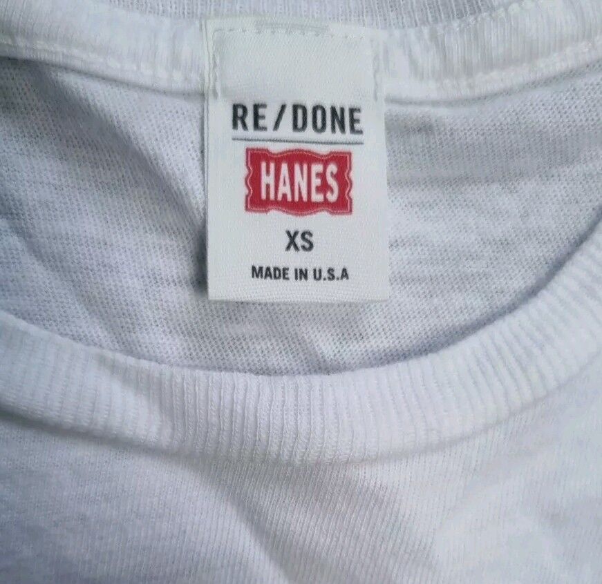 RE/DONE  By Hanes Women's White 100% Cotton T Shirt Size XS