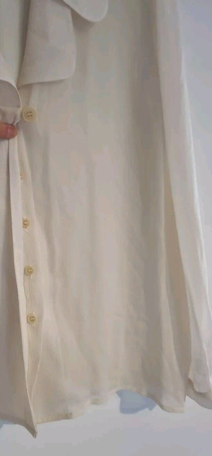 Georgio Armani Milan Women's  Cream 100% Pure Silk Blouse Size Approx 14/16