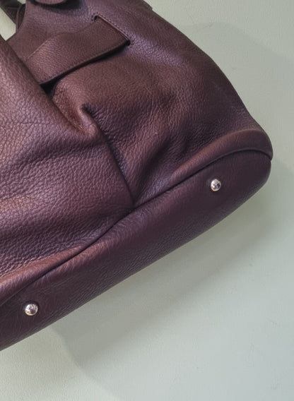 Diane Von Furstenberg Brown Leather Tote Bag With Attached Purse