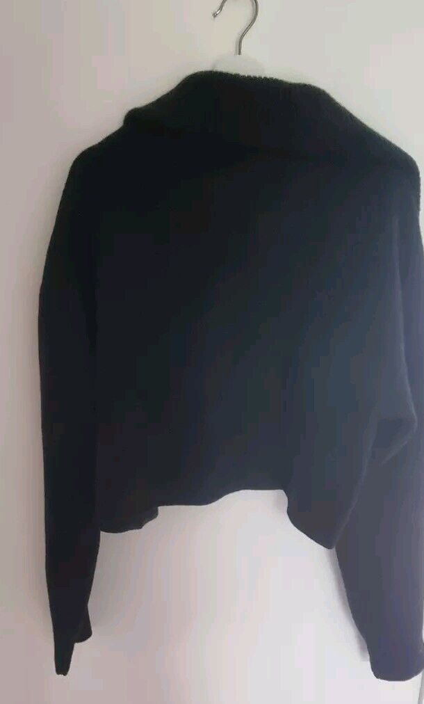 Raey Women's Black, 100% Wool, Chunky Cardigan, Knit Size Small
