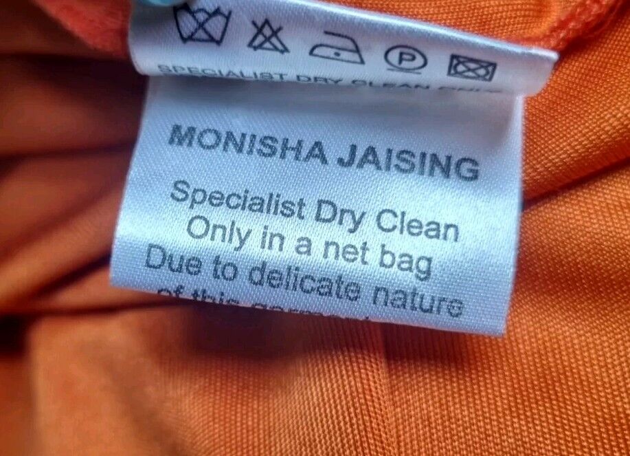 Monisha Jaising Women's 100% Silk Orange Beaded Kaftan One Size