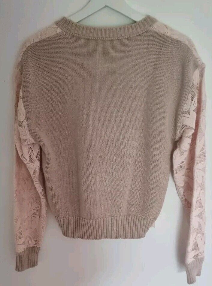 See By Chloe Women's Natural Dusky Pink Floral Jumper Pullover Size Small
