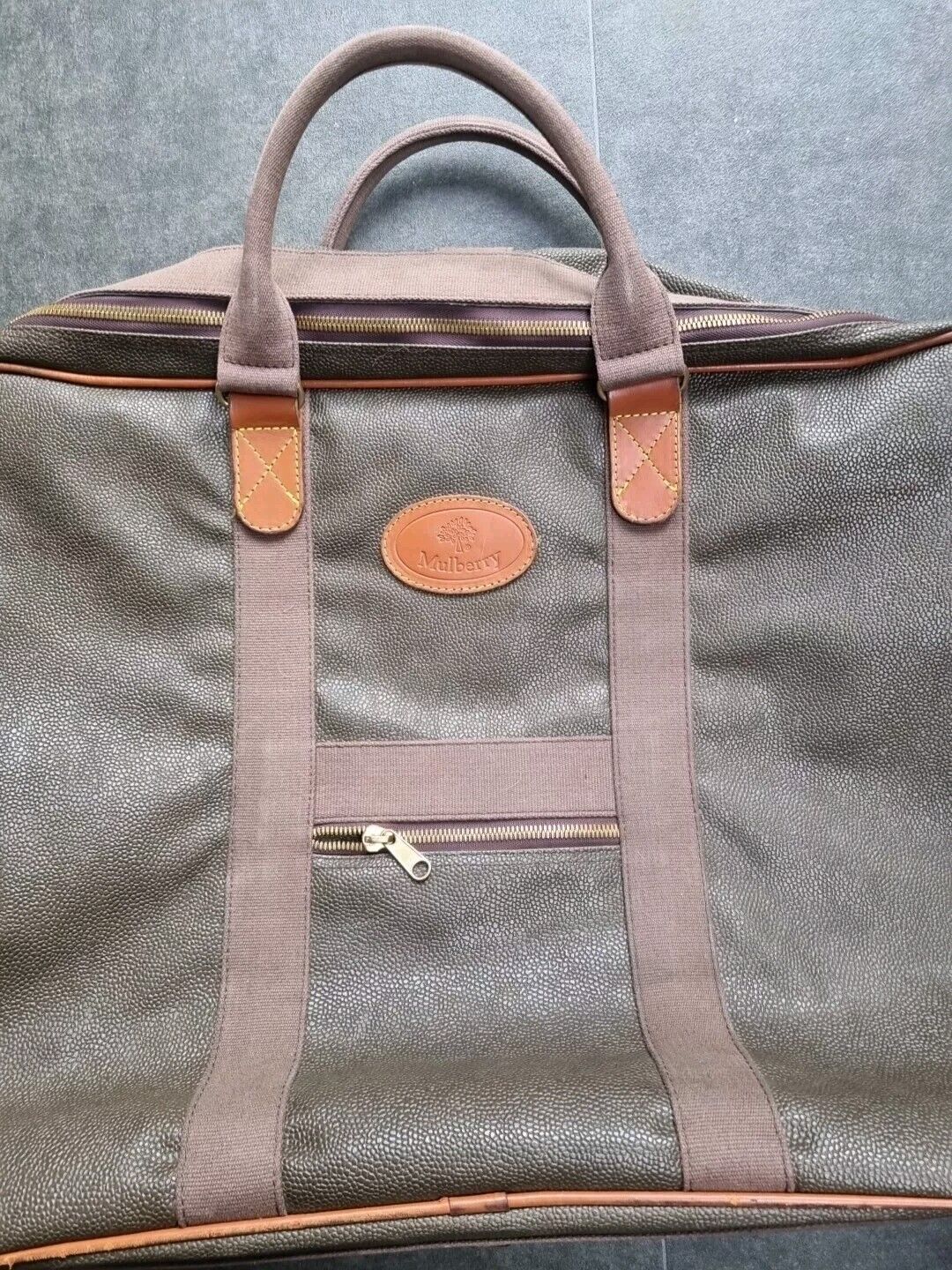 Mulberry Scotchgrain Suitcase, Brown Medium Sized