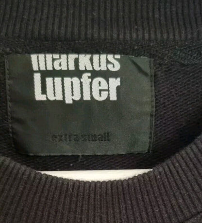 Markus Lupfer Women's Black Sweater 100% Cotton With Chain Safety Pin Size XS