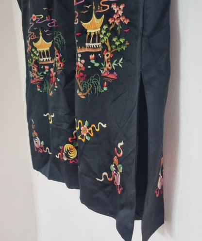 Golden Bee Vintage Women's Black Silk Kimono Jacket Size S