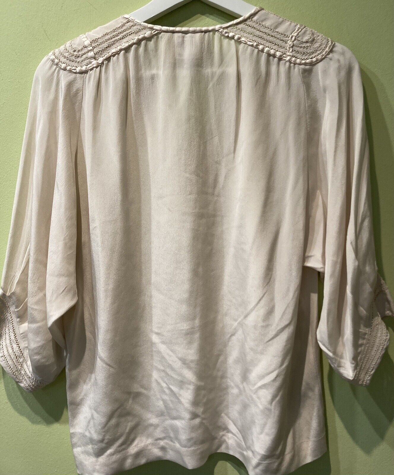 Pyrus  Women's 100% Silk Off White Blouse Size XS