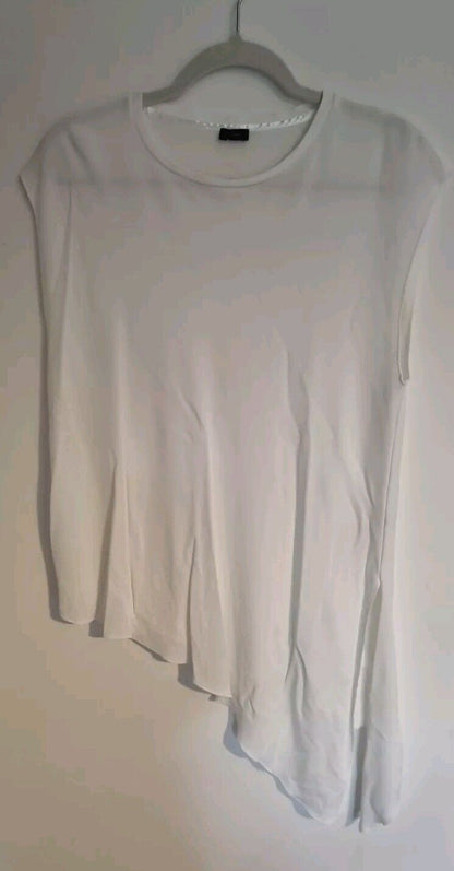Joseph Women's White Long Line Blouse Size  Large