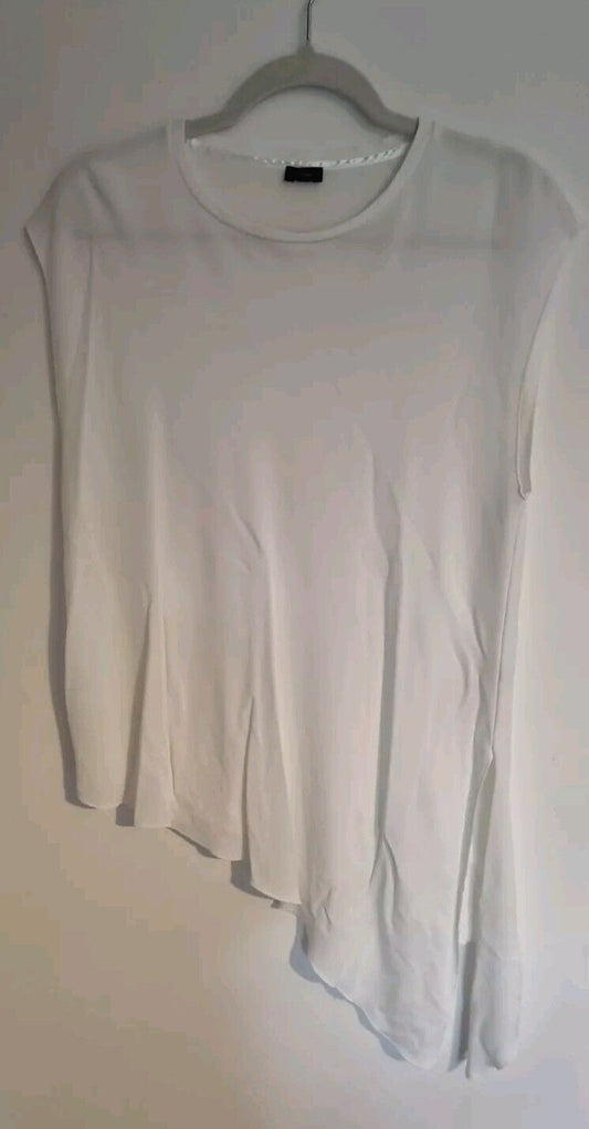Joseph Women's White Long Line Blouse Size  Large