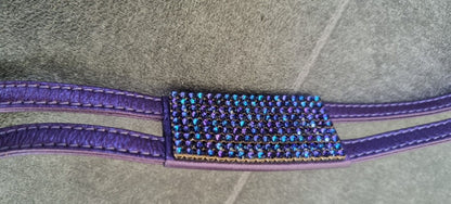 Fantastic Swarovski  Women's Leather and Crystal Purple Belt Size M/L
