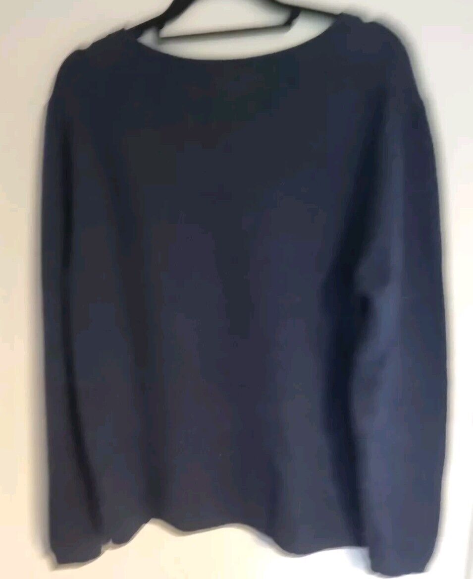 Hush Women's Navy Blue "Love" Logo Jumper Pullover Size M