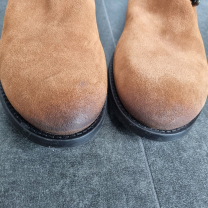 Tommy Hillfiger Women's Tan Brown Long Boots With Ties, Buckles, Zips Size 40