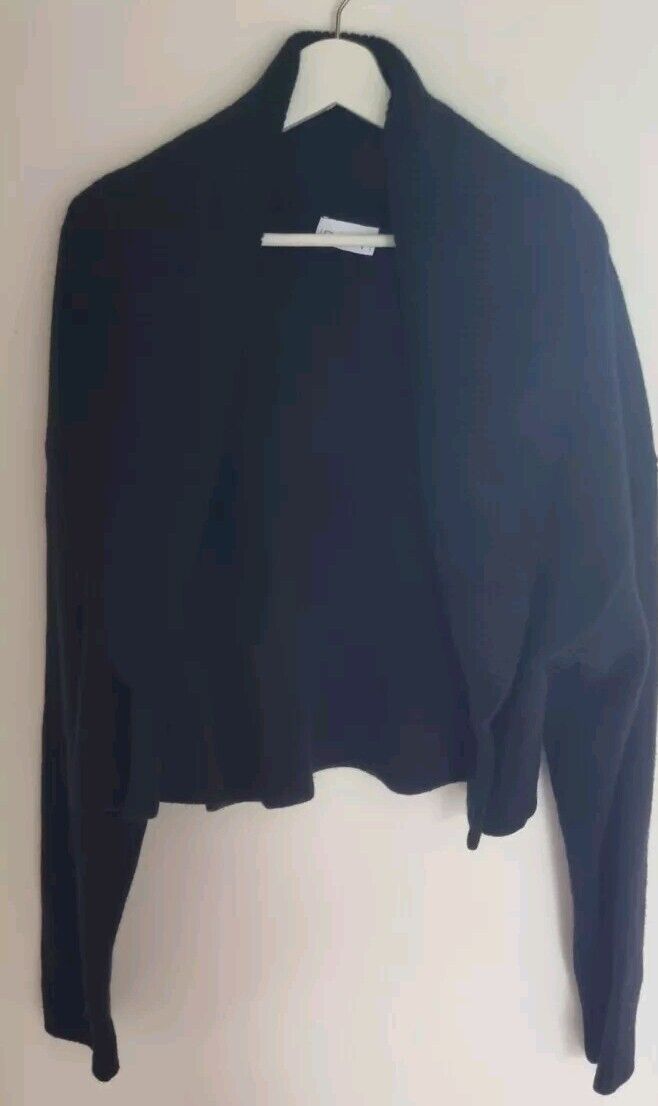 Raey Women's Black, 100% Wool, Chunky Cardigan, Knit Size Small