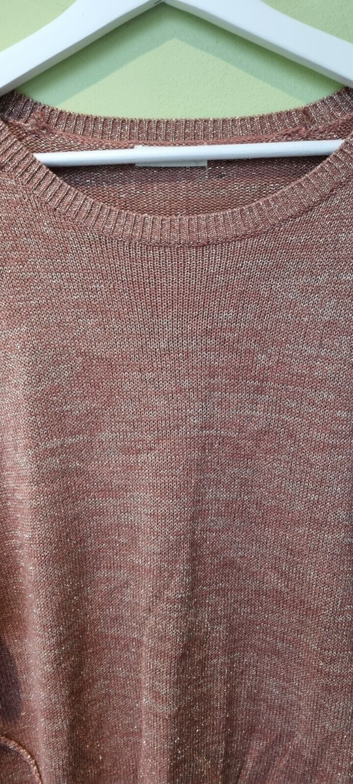 Whistles Women's Pink Glittery Metallic Thread Pullover, Jumper Size 16
