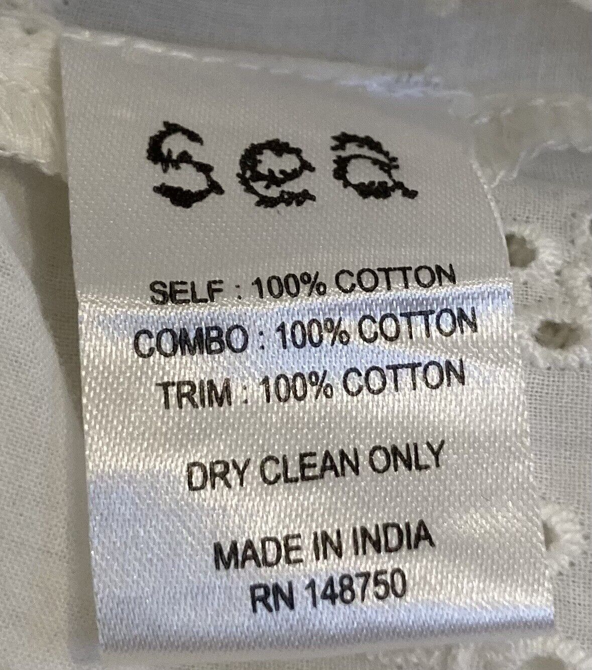 SEA Women's Cotton, Broiderie Anglaise Blouse Size XS