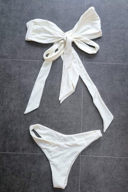 Away That Day Women's Ivory Bikini 2 Piece Set Size Small