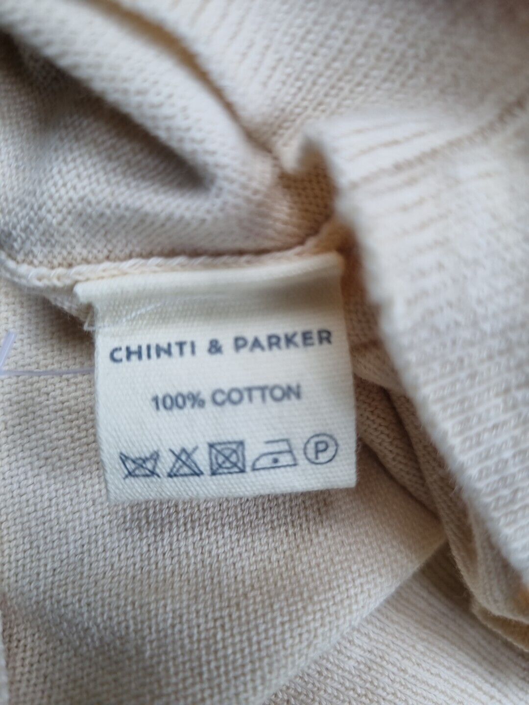 Chinti And Parker  Women's"Ciao" Slogan Sweater 100% Cream Cotton Size XS