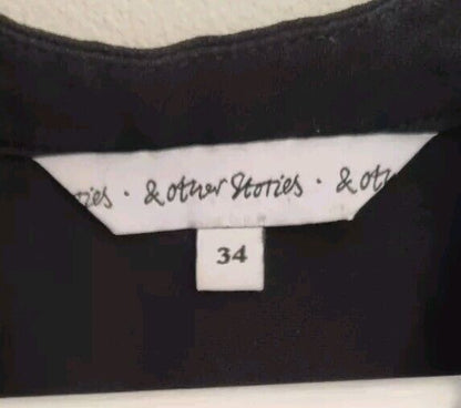 And Other Stories Women's Black Silk Mix Dress Size 34